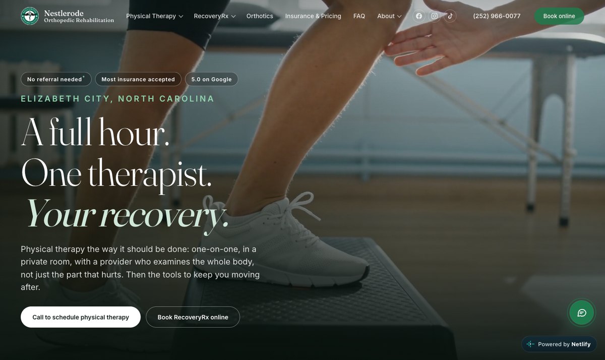Nestlerode Orthopedic Rehabilitation site preview